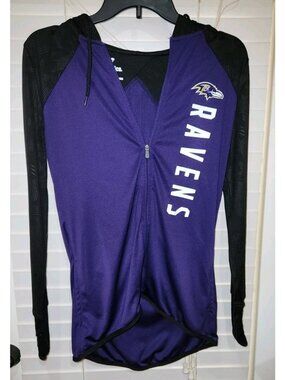 BALTIMORE RAVENS Women's XS Fanatics Full Zip Hoodie Purple Black NFL Jacket